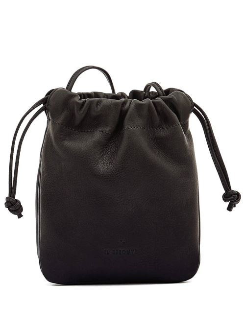 Women's bucket bag in black leather Il BISONTE | BBU030PV0048BK155